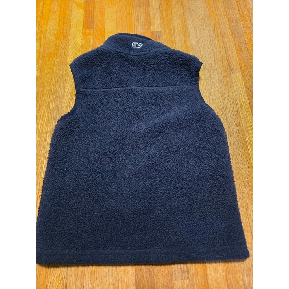 Vineyard Vines Boys 3T‎ Navy Blue Fleece Full Zip Whale Logo Sleeveless Vest